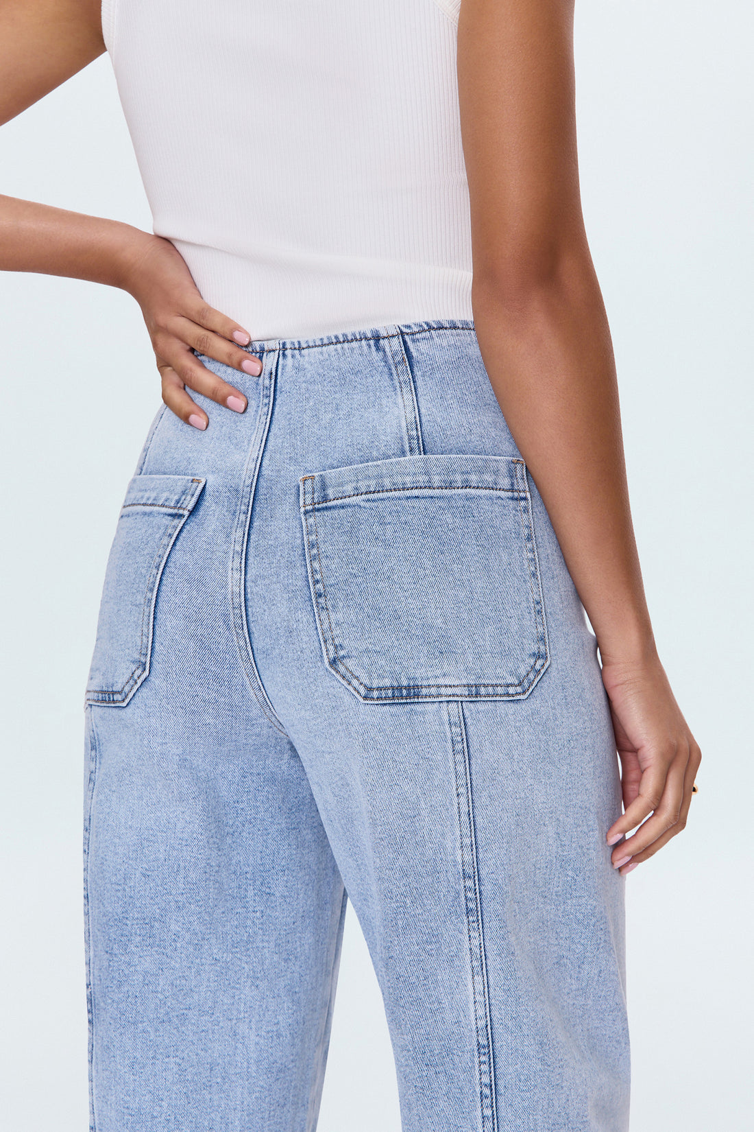Pistola- Blair High Rise Seamed Barrel Jean- Pristine