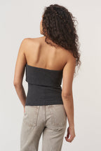 Filomena Rib Tube Top- Black