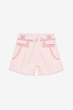 Embroidered Denim Shorts