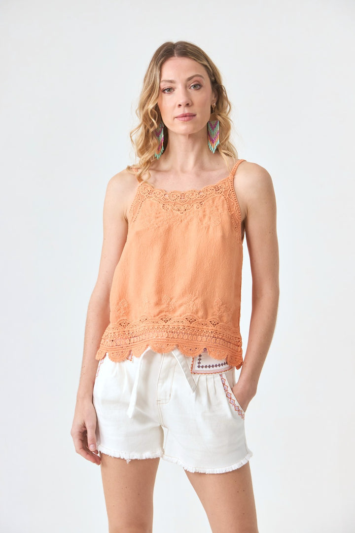PEACH LACE LINGERIE TOP