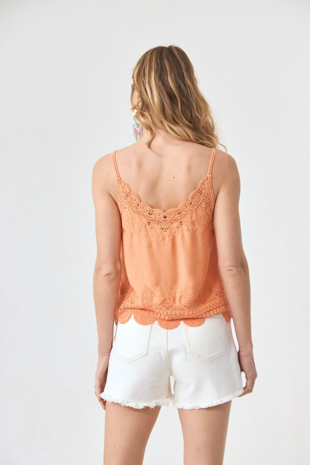 Peach Lace Cami Top
