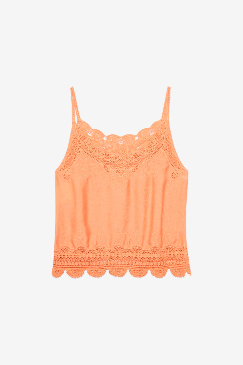 Peach Lace Cami Top