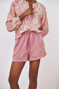 Geometric Embroidered Shorts