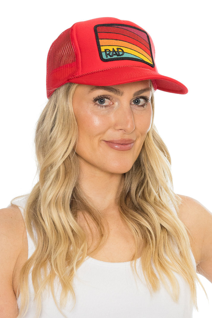Rad Trucker Hat in Red