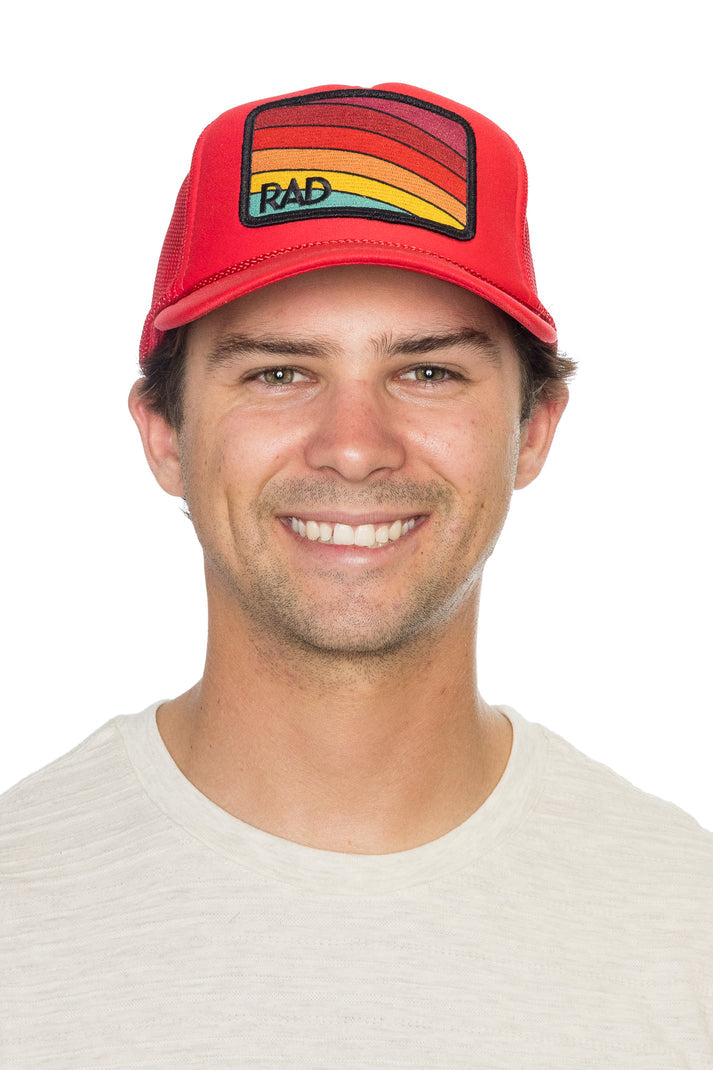 Rad Trucker Hat in Red
