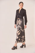 Two-Tone Floral Skirt