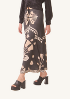 Two-Tone Floral Skirt