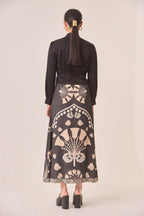 Two-Tone Floral Skirt