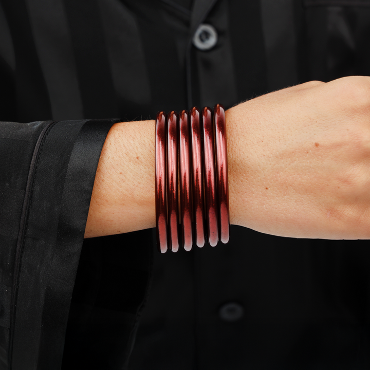 Budhagirl- MERLOT ALL WEATHER BANGLES® (AWB®) - SET OF 6