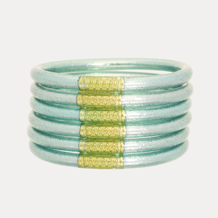 BudhaGirl- MINT ALL WEATHER BANGLES® (SET OF 6) - SERENITY PRAYER