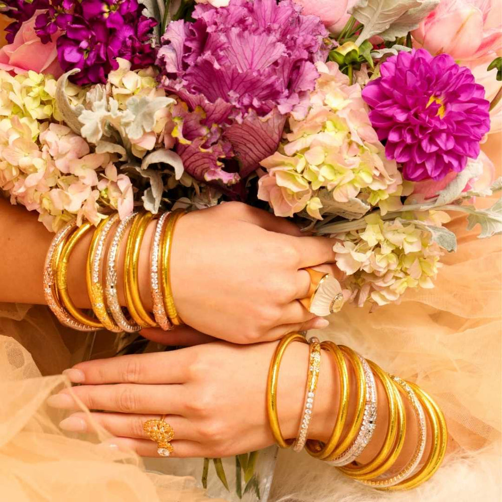 BudhaGirl- THREE QUEENS ALL WEATHER BANGLES® (AWB®) - CLEAR CRYSTAL
