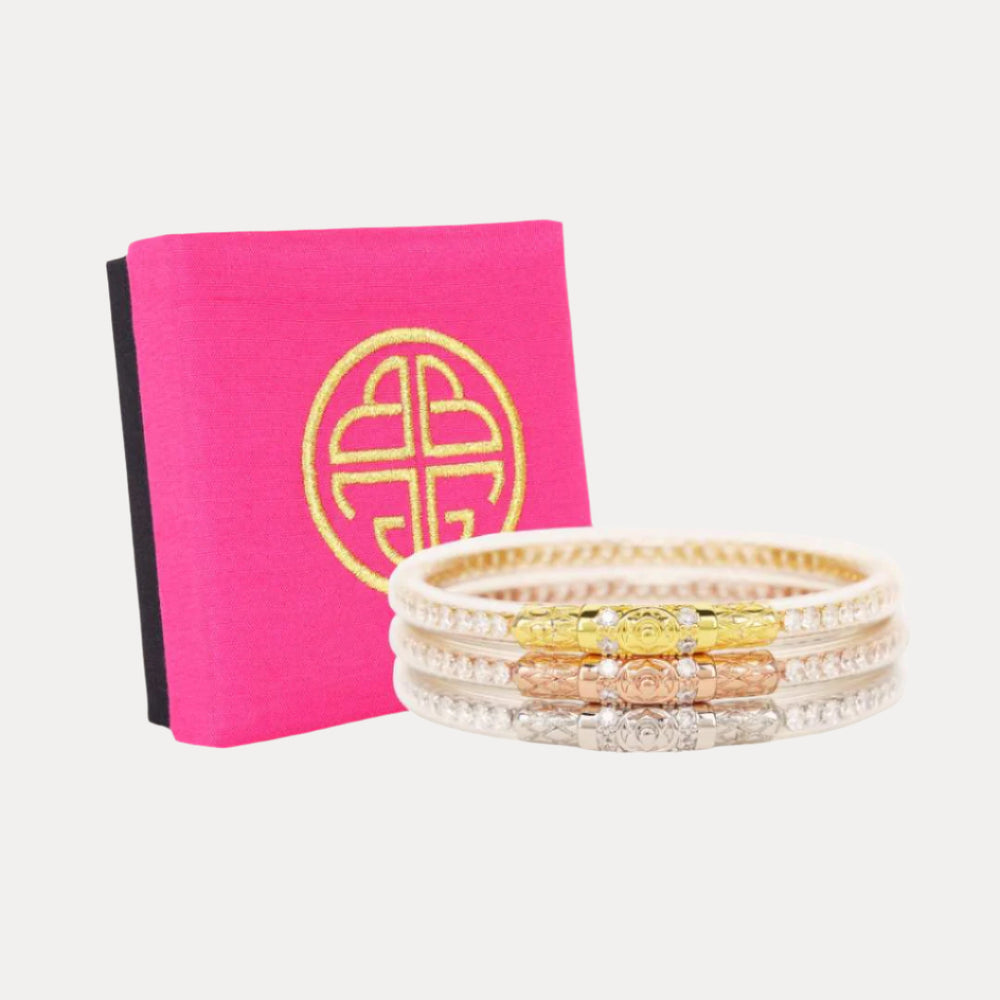 BudhaGirl- THREE QUEENS ALL WEATHER BANGLES® (AWB®) - CLEAR CRYSTAL