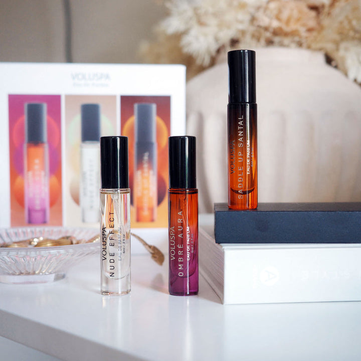 Voluspa- WARM & SPICED TRAVEL TRIO Eau De Parfum Gift Set