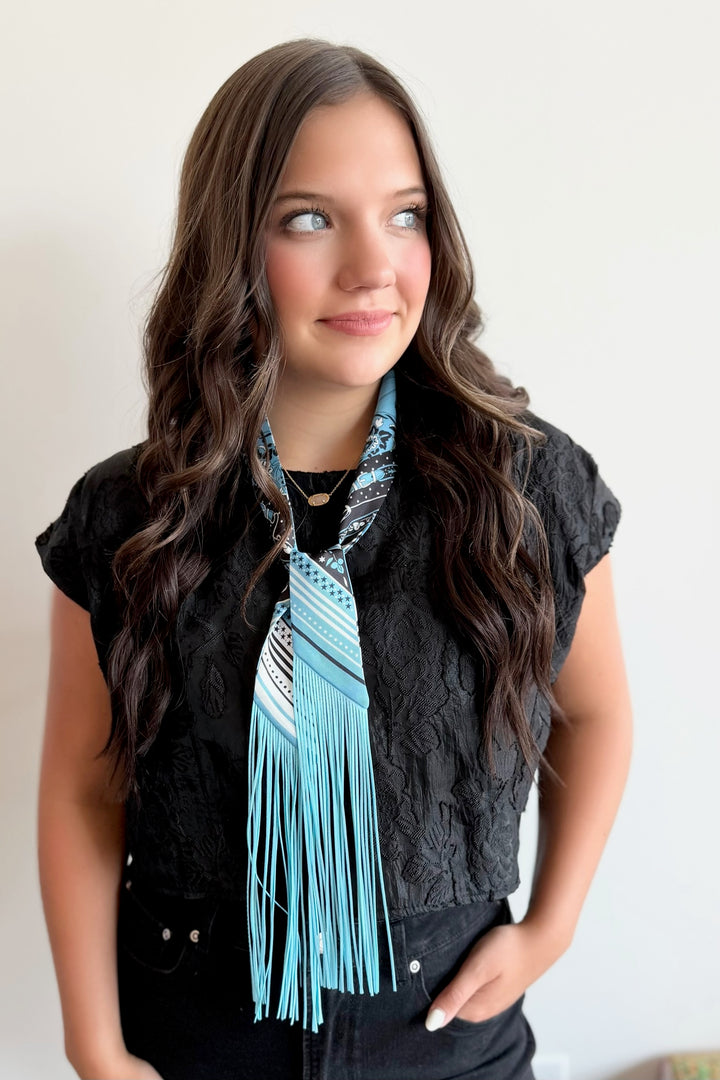 Blue Horizon Fringe Twilly