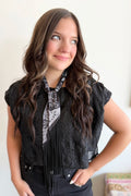 Everyday Chic Black Fringe Twilly