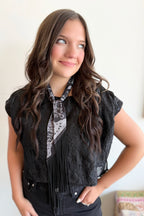 Everyday Chic Black Fringe Twilly