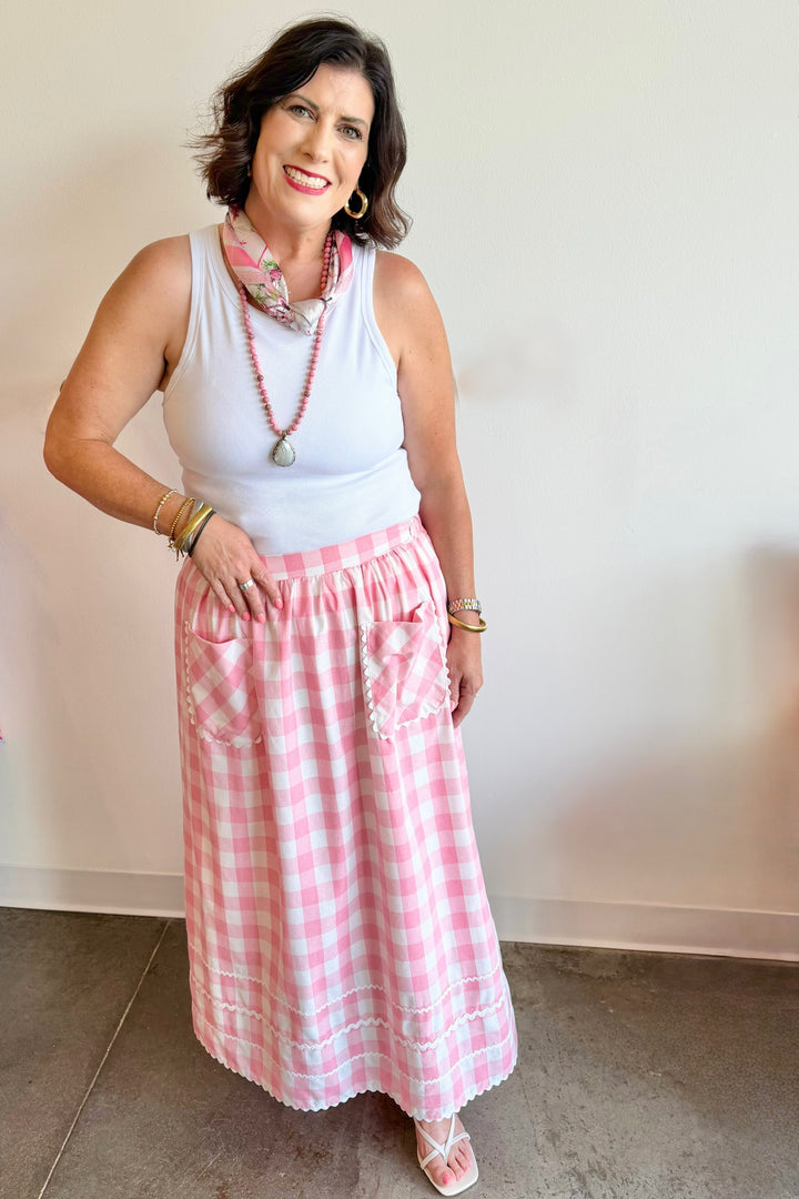 The Picnic Pink Gingham Skirt