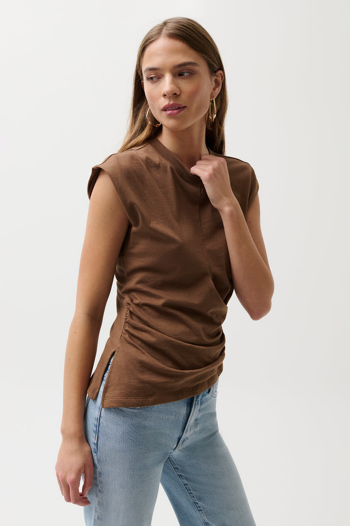 Pistola- NYA DRAPED TEE - JAVA