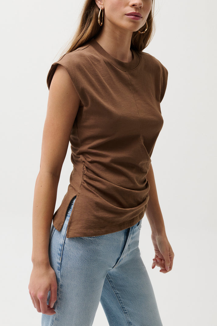 Pistola- NYA DRAPED TEE - JAVA