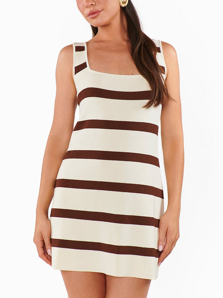 SHOW ME YOUR MUMU- Mellow Mini Dress- Driftwood Stripe