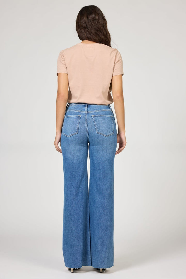 Fiona Wide Leg Jean- Fog Sky