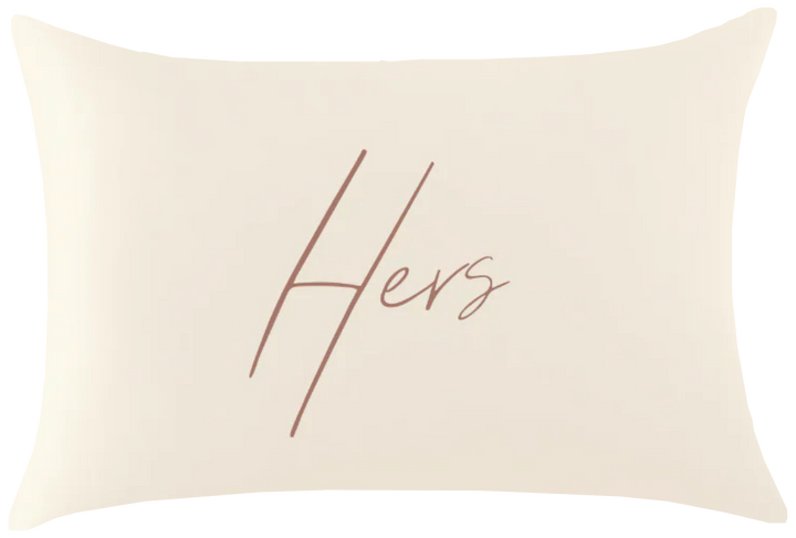 His & Hers Ivory Satin Pillowcase