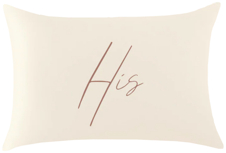 His & Hers Ivory Satin Pillowcase