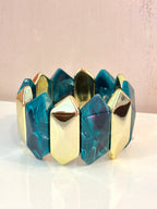 Emerald  & Gold Statement Bracelet