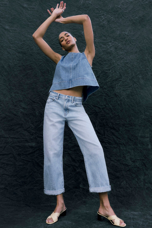 Pistola- DONNY ROLLED HEM BOYFRIEND JEAN - OLD BLUES