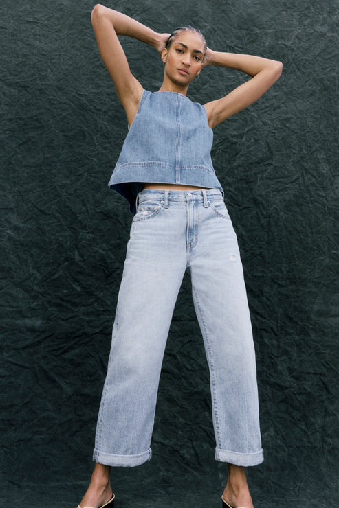 Pistola- DONNY ROLLED HEM BOYFRIEND JEAN - OLD BLUES