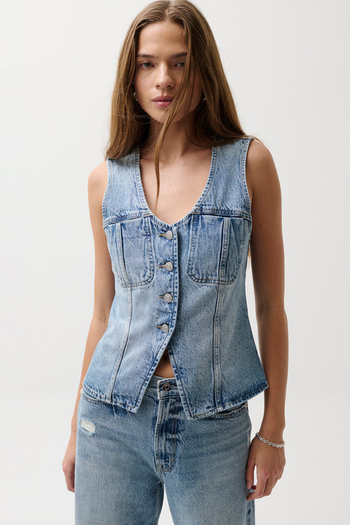 Pistola- GIA DENIM VEST - HAZY