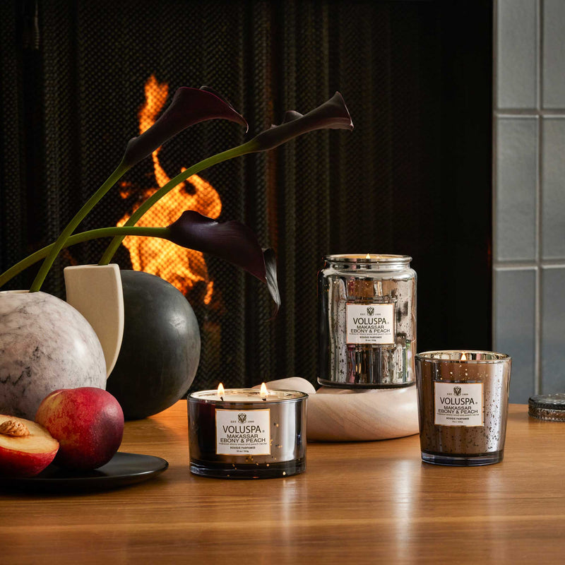 Voluspa-Makassar Ebony & Peach Candle