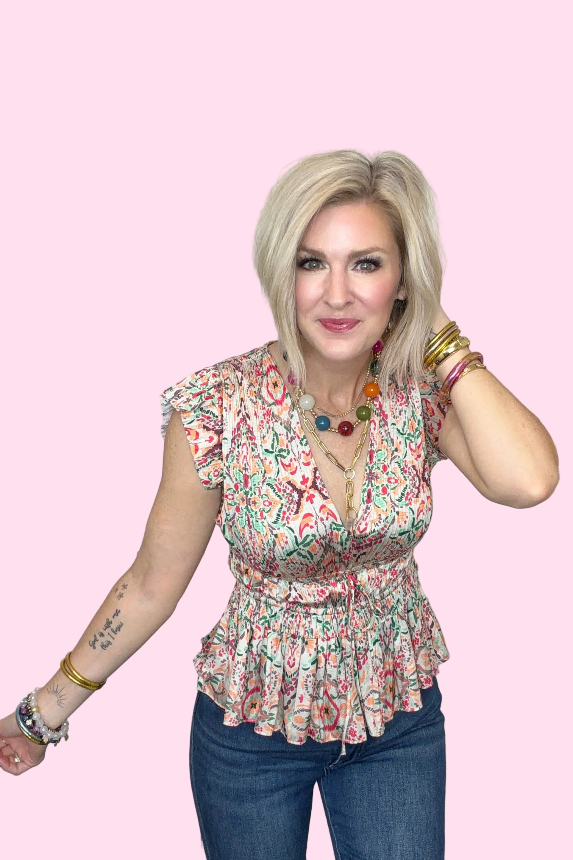 Kaleidoscope Pleated Blouse