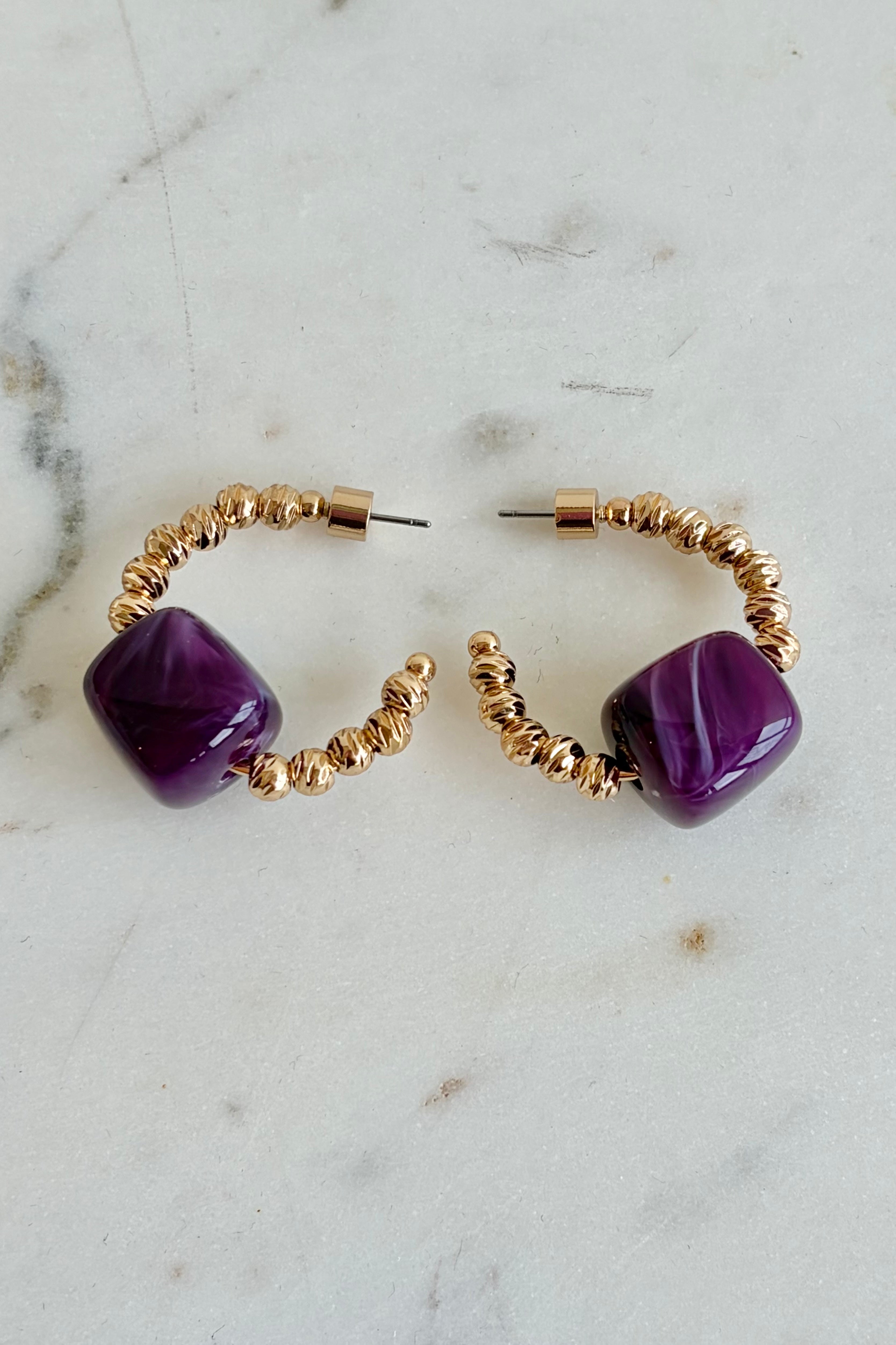 Gemdrop Hoop Earrings