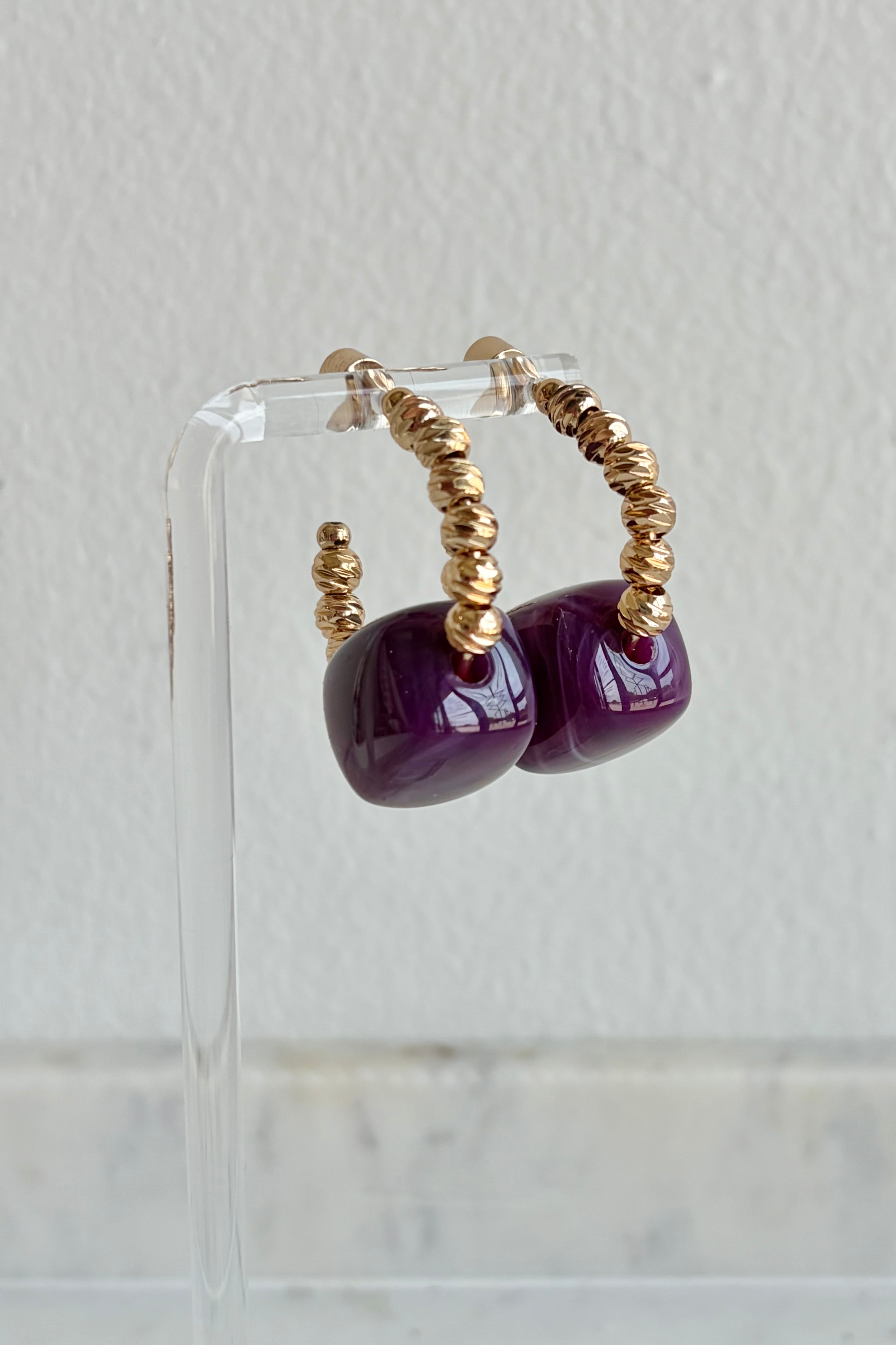 Gemdrop Hoop Earrings