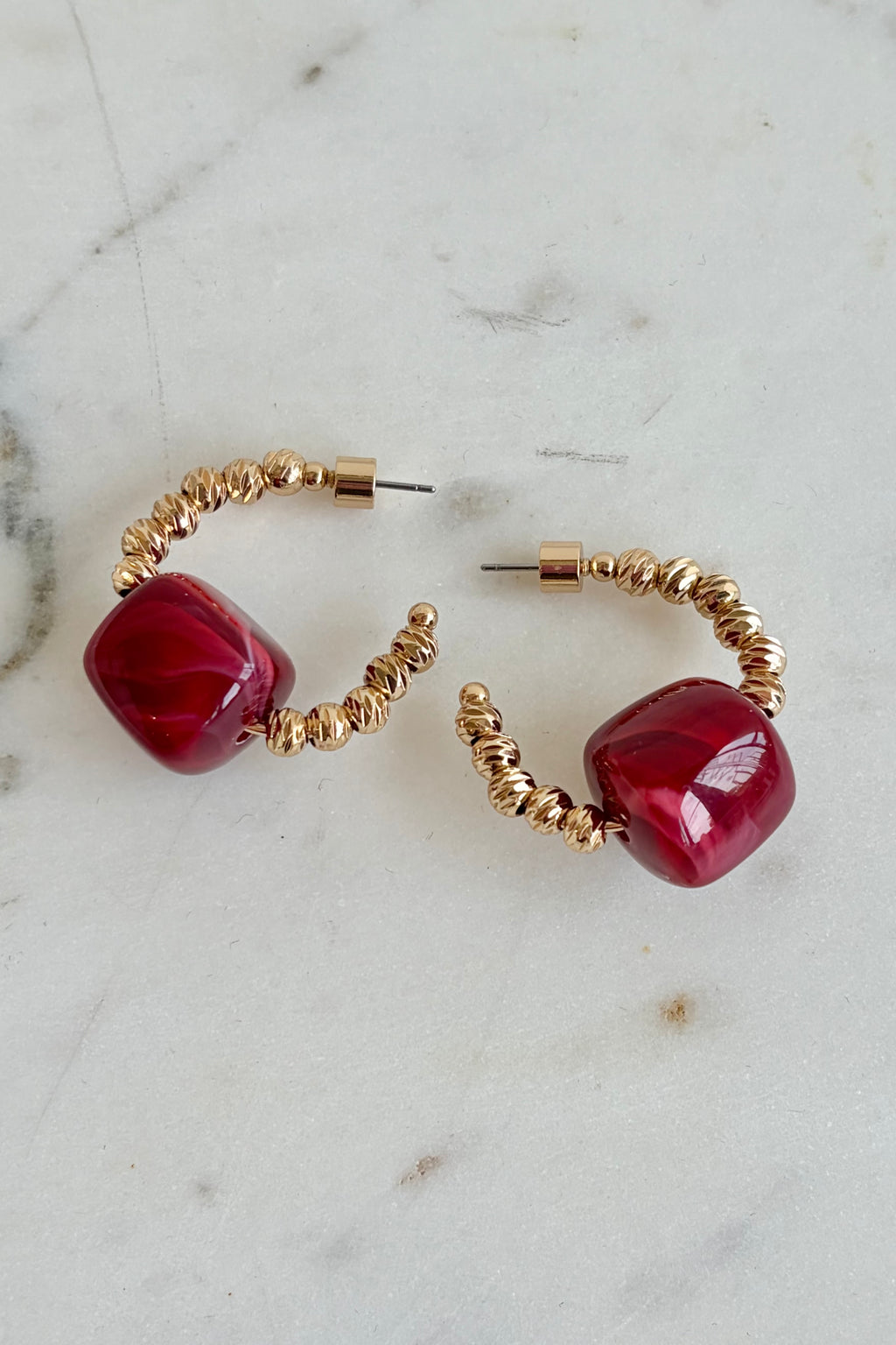 Gemdrop Hoop Earrings