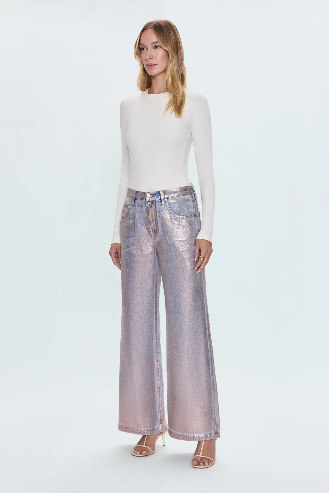 JADYN LOW SLUNG PALAZZO - TINSEL
