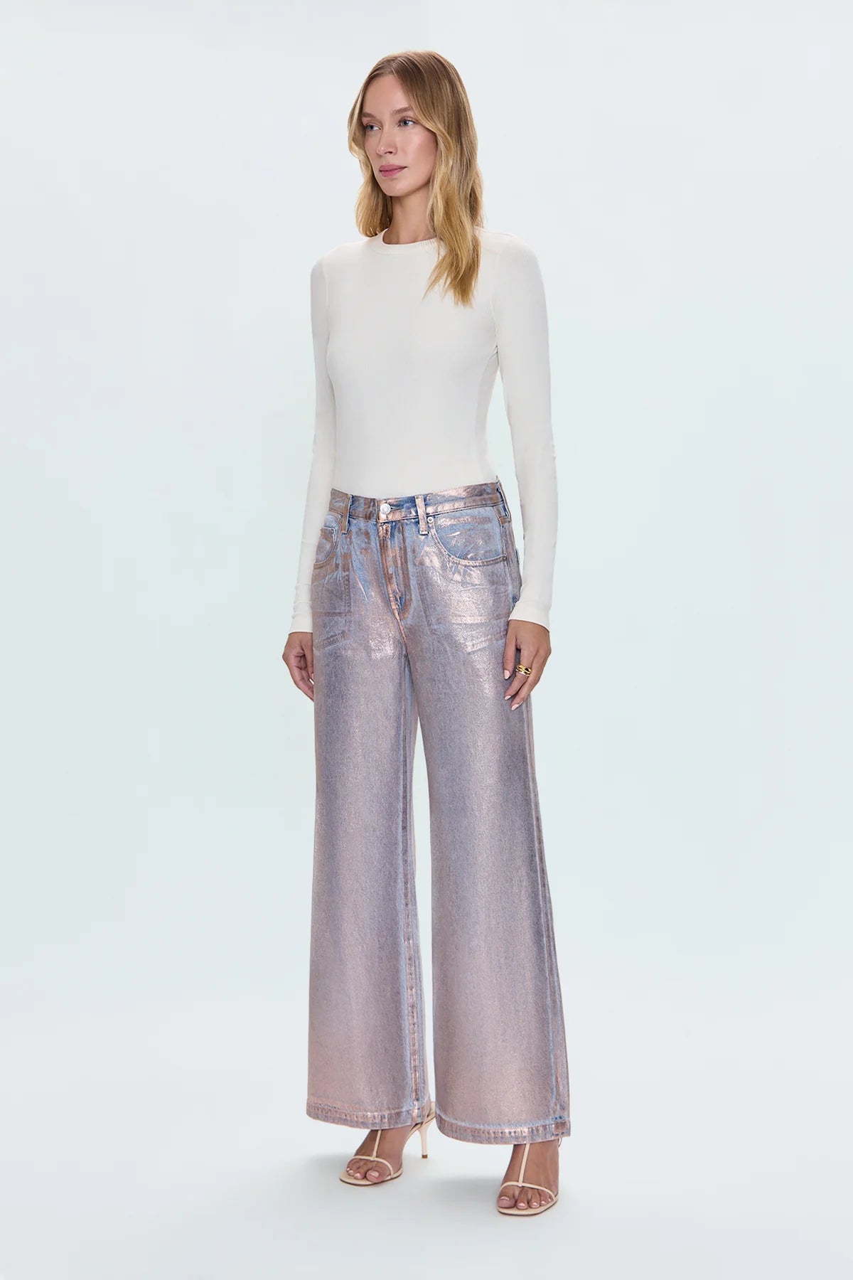 Jayden Low Slung Palazzo- Tinsel