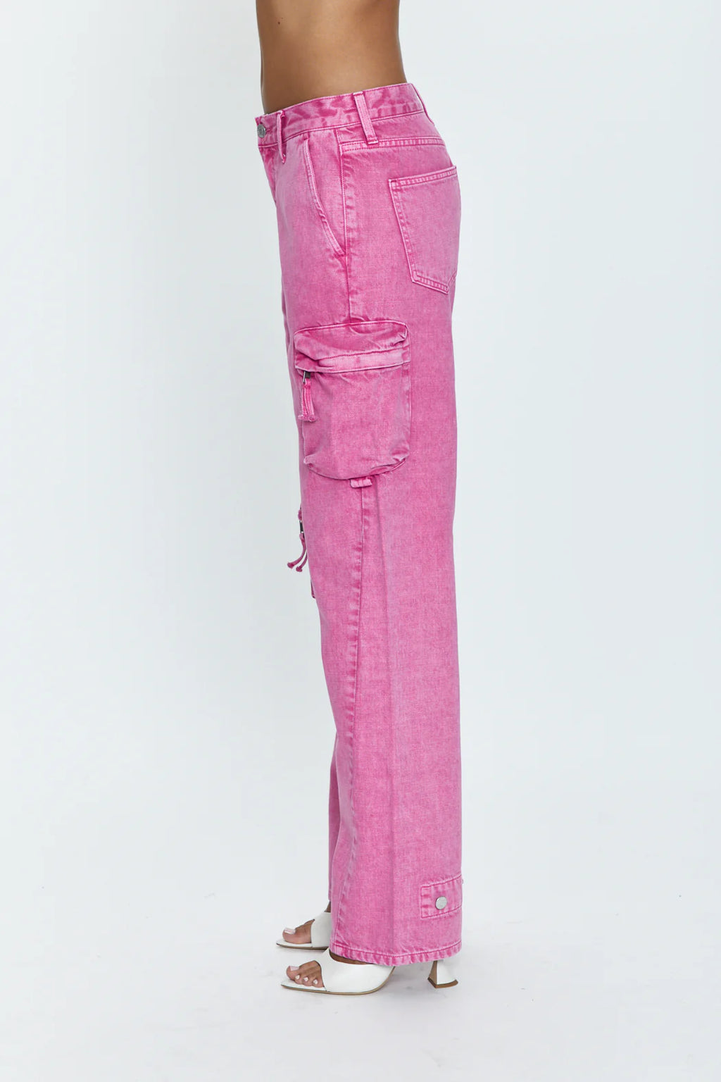 Pistola- Bobbie Utility Mid Rise Loose Straight Cargo- Pink Garnet