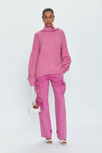 Pistola- Bobbie Utility Mid Rise Loose Straight Cargo- Pink Garnet