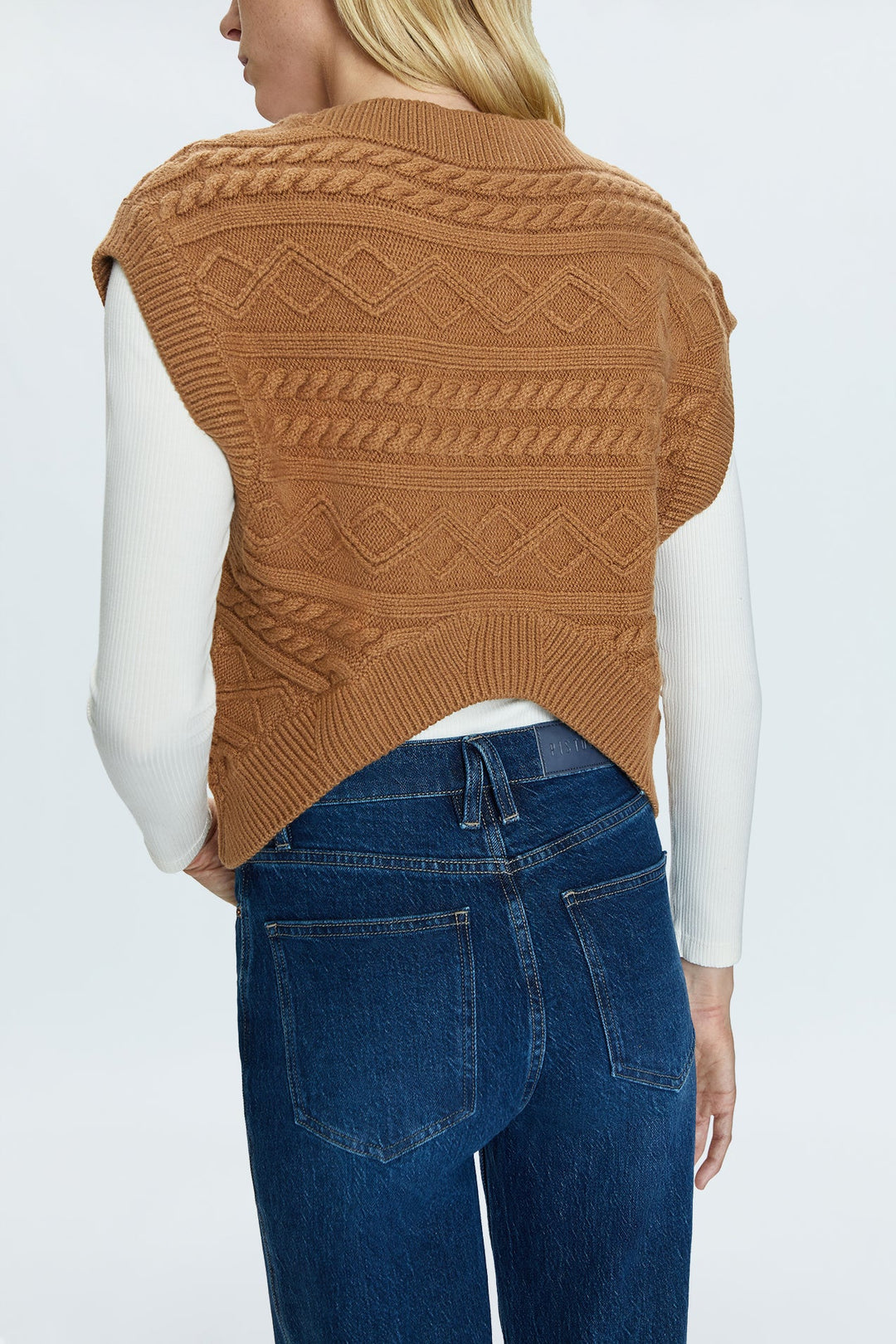 Pistola-MARTA SWEATER VEST - CARAMEL
