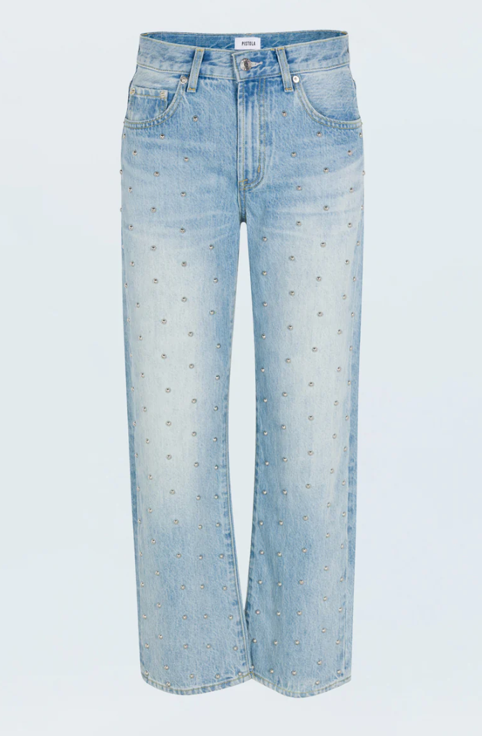 Lexi Bowed Straight Jeans - Aries