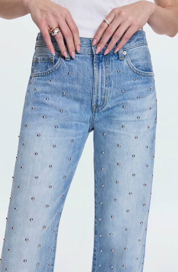 Lexi Bowed Straight Jeans - Aries