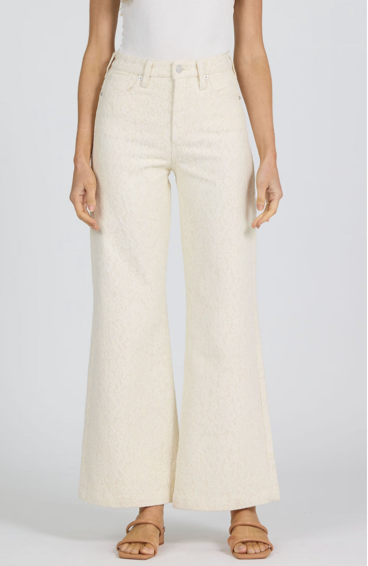 FIONA WHEAT LACE WIDE LEG JEANS