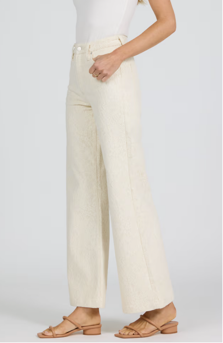FIONA WHEAT LACE WIDE LEG JEANS