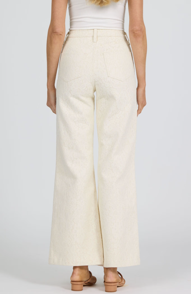 FIONA WHEAT LACE WIDE LEG JEANS