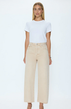 Pistola- Tate Crop Bowed Wide Leg Jeans- Dune
