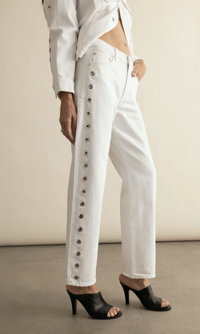 Pistola- LEXI Mid Rise Bowed Straight - Vivid White