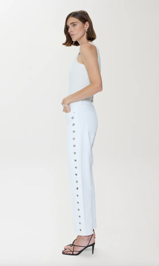 Pistola- LEXI Mid Rise Bowed Straight - Vivid White
