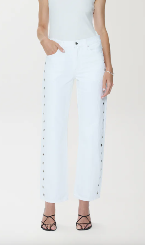 Pistola- Lexi Mid Rise Bowed Straight - Vivid White